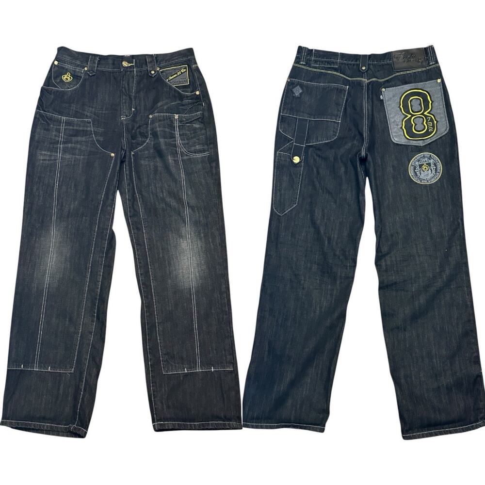 Vintage Y2K Eight 732 8732 Double Knee Baggy Skater Grunge Jeans 34x33